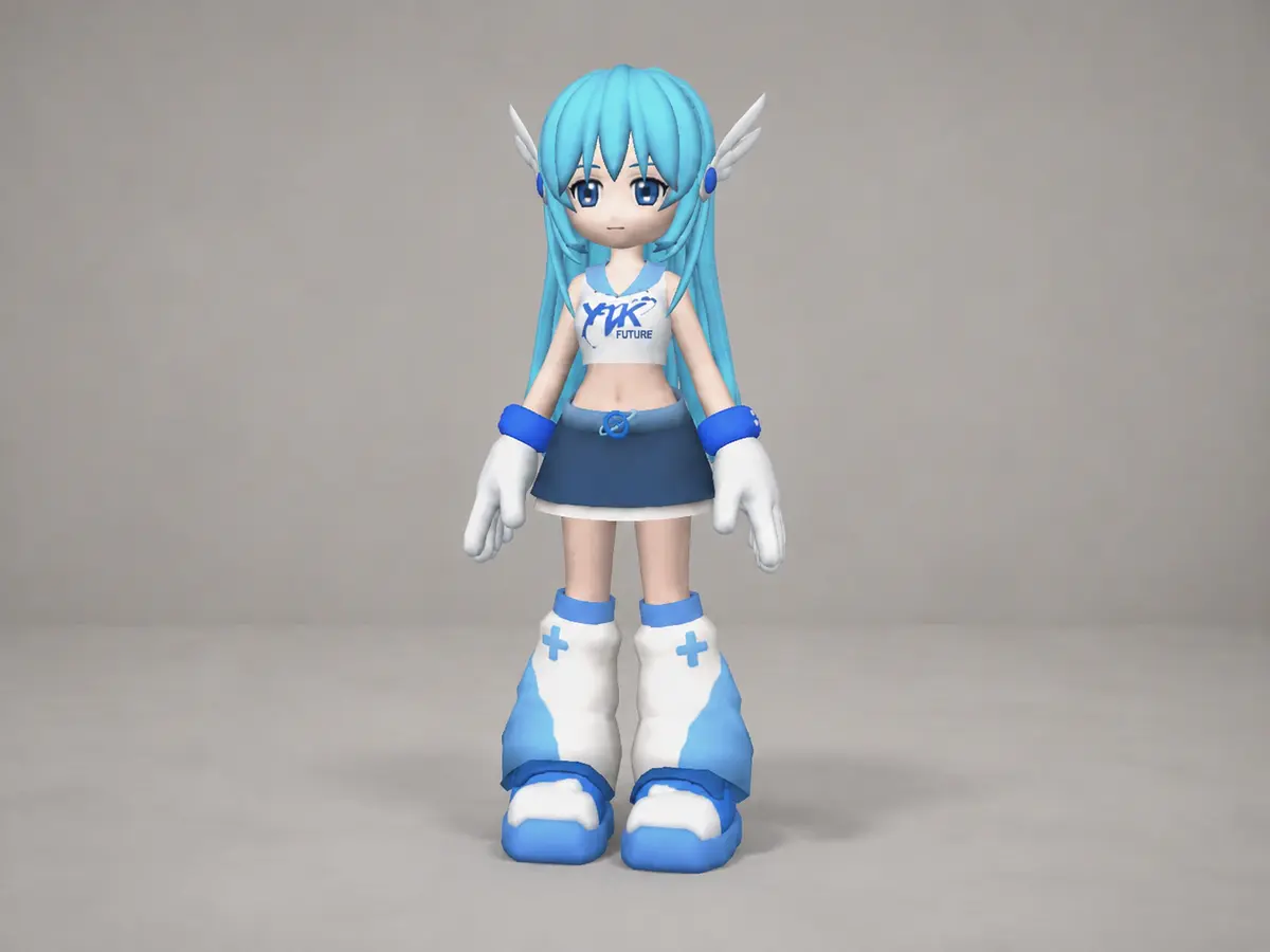 PS2-style blue-haired Yuki web preview